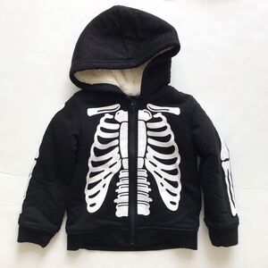 Joe fresh plush lined skeleton zip up sweatshirt jacket EUC 4T